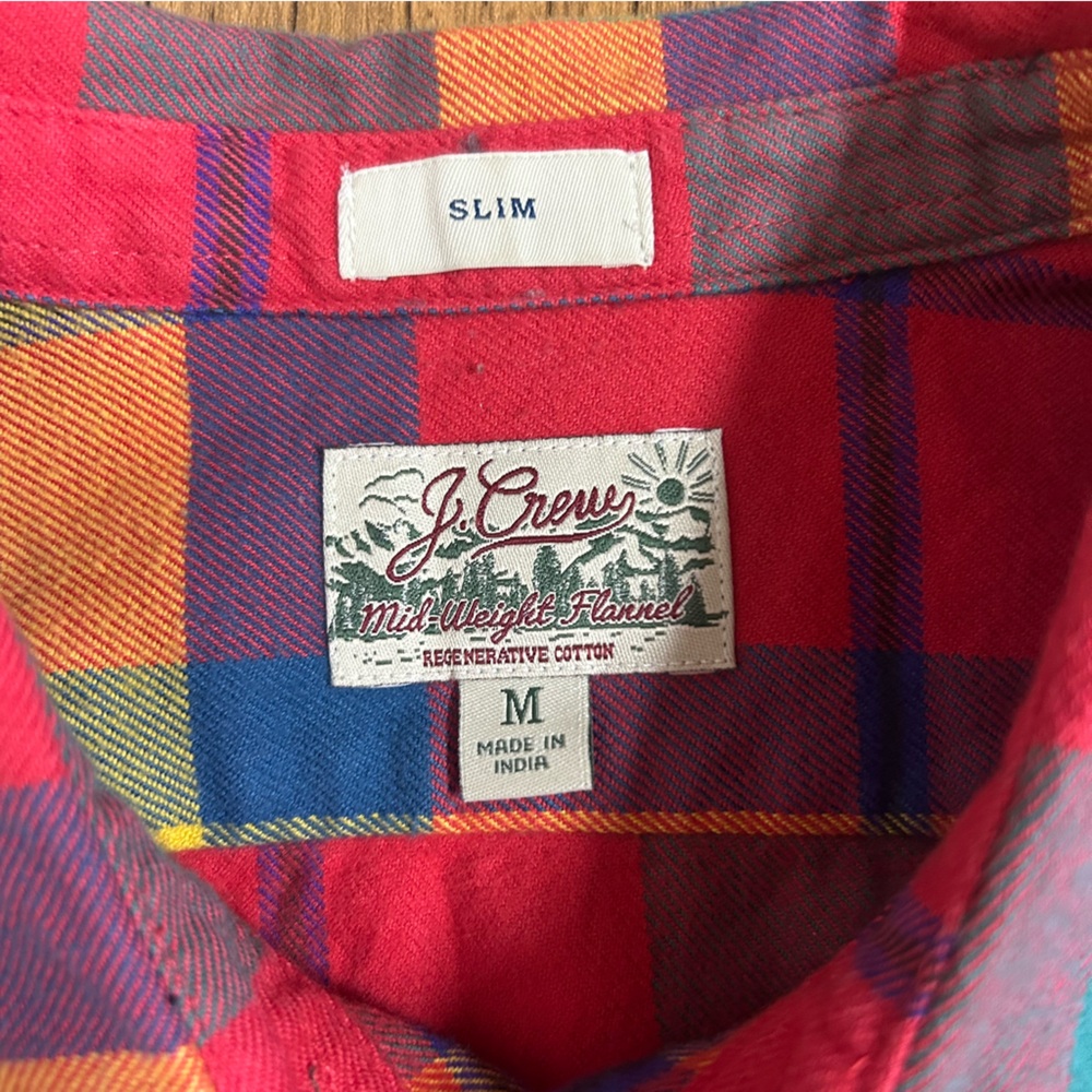 J.Crew Midweight Flannel Workshirt in a multi-color plaid pattern M - Picture 11 of 16